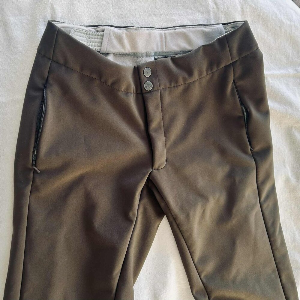 The North Face Cocoa Brown Lined Softshell Ski Pants w/ Adjustable Waist – US M